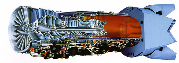 cutaway of F119-PW-100 Turbofan Engine